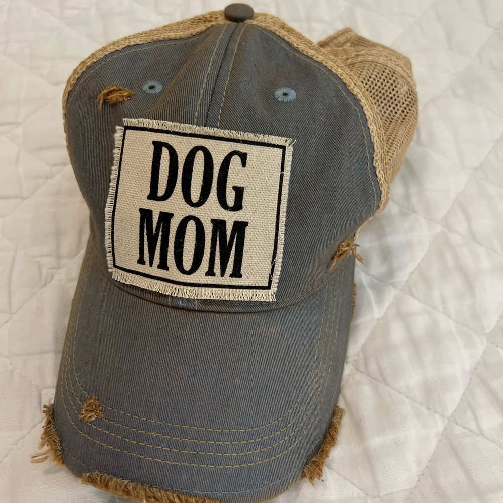 Dog mom distresssed baseball hat cap adjustable
